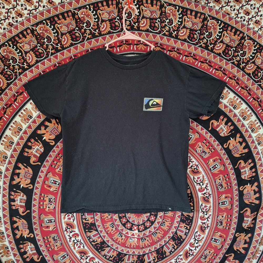 Quiksilver Men's Multicolor Checker Mountain Logo Graphic T-Shirt
